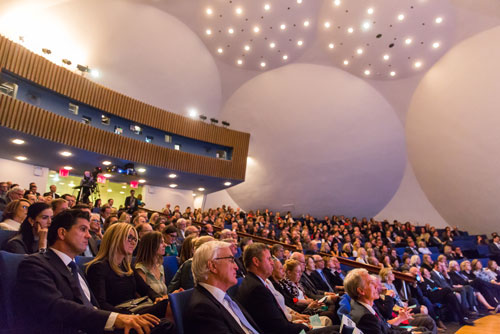 More than 400 guests attended the lecture in Caspary Auditorium