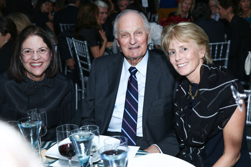 Barbara Cohen, Alan Alda, and Mary Hynes